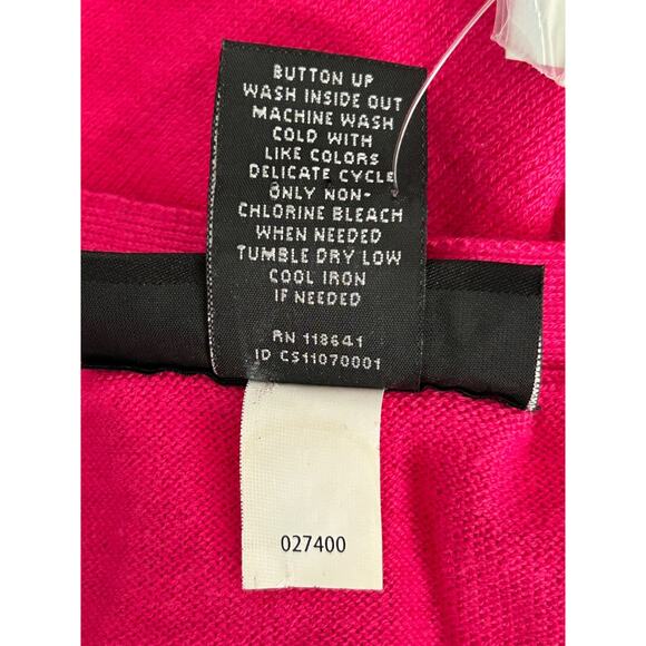 Lane Bryant Sweater Size 26/28 Hot Pink Button Front Long Sleeve Cardigan Casual - Picture 9 of 12